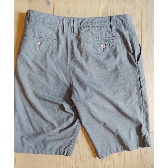 O'Neill Men's Shorts Size 32 Black Delta Plaid Relaxed Fit 11" Inseam Logo Embro - Picture 3 of 7